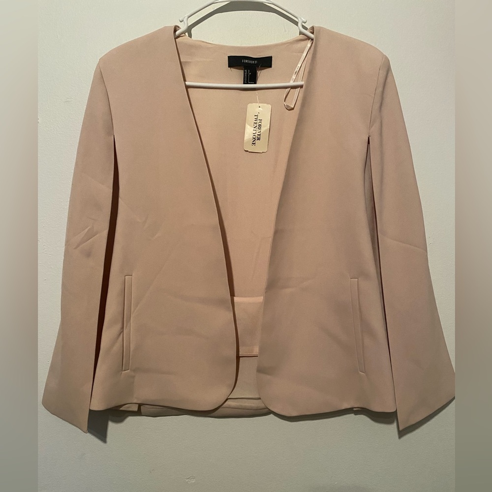 beige cape blazer